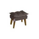 Ver imagem 3 de Kit 02 Poltrona/cadeira Decorativa e Puff Glamour Marrom com Pés Quadrado Marrom