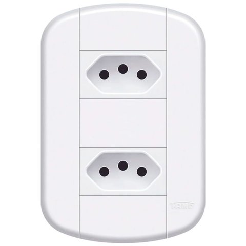 Conjunto de 2 Tomadas 2p+t 10a/250 Volts Distanciadas Blanc Mais - 11239194 - Fame Conjunto 2 Tomada