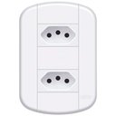 Ver imagem 1 de Conjunto de 2 Tomadas 2p+t 10a/250 Volts Distanciadas Blanc Mais - 11239194 - Fame Conjunto 2 Tomada