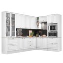 Ver imagem 1 de Cozinha Completa de Canto Americana 8 Peças com Cristaleira Branco - Móveis Henn Branco