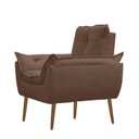 Ver imagem 3 de Kit Poltrona com Puff Opala para Sala Confortável e Resistente Suede
