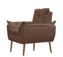 Ver imagem 3 de Kit Poltrona com Puff Opala para Sala Confortável e Resistente Suede
