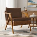 Ver imagem 1 de Poltrona Decorativa para Sala Recepção Consultório Escritório Cadeira Laura Corino Peroba com Linho