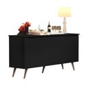 Ver imagem 4 de Aparador Buffet Encanto - 4 Portas com Pés Retrô em Mdp-mdf Preto - Lukaliam Móveis Preto
