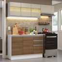 Ver imagem 1 de Armário de Cozinha Compacta 100% Mdf 180cm Branco/rustic/crema Smart Madesa 03 Branco/rustic