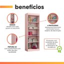 Ver imagem 4 de Estante Livreiro Office Organizador e Multiuso 4 Prateleiras Rose J&a