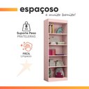 Ver imagem 5 de Estante Livreiro Office Organizador e Multiuso 4 Prateleiras Rose J&a