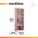 Ver imagem 3 de Estante Livreiro Office Organizador e Multiuso 4 Prateleiras Rose J&a