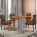 Ver imagem 1 de Mesa de Jantar Diane 120cm Tampo Mdf Laminado com 4 Cadeiras Isadora Moderna Mobília