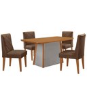 Ver imagem 2 de Mesa de Jantar Diane 120cm Tampo Mdf Laminado com 4 Cadeiras Isadora Moderna Mobília