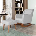 Ver imagem 1 de Poltrona de Amamentação Aquila com Puff Bebê Completo:cinza