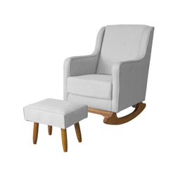 Poltrona de Amamentação Aquila com Puff Bebê Completo:cinza - 1
