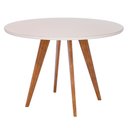 Ver imagem 1 de Mesa Cozinha Redonda 1,09 com Vidro Acerola Madeira/off White