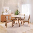 Ver imagem 2 de Mesa Cozinha Redonda 1,09 com Vidro Acerola Madeira/off White