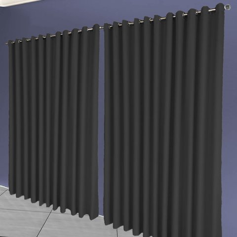 Cortina Blackout Blecaute Napoli Quarto 5,50 X 2,80 Preto