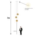 Ver imagem 5 de Lustre Pendente Para Sala Pé direito Duplo Trio Arabesques Marfim