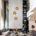 Ver imagem 4 de Lustre Pendente Para Sala Pé direito Duplo Trio Arabesques Marfim