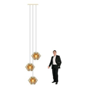 Lustre Pendente Para Sala Pé direito Duplo Trio Arabesques Marfim