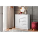 Ver imagem 5 de Cômoda Infantil Montevideu 1 Porta e 4 Gavetas Branco/Rosa - Demóbile
