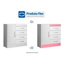 Ver imagem 1 de Cômoda Infantil Montevideu 1 Porta e 4 Gavetas Branco/Rosa - Demóbile