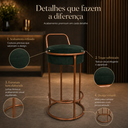 Ver imagem 2 de Banqueta Berlim Veludo Base Ferro Moderno Elegante Pés Apoio:Bronze