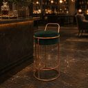 Ver imagem 4 de Banqueta Berlim Veludo Base Ferro Moderno Elegante Pés Apoio:Bronze