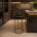 Ver imagem 5 de Banqueta Berlim Veludo Base Ferro Moderno Elegante Pés Apoio:Bronze