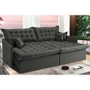 Ver imagem 1 de Sofá Sem Caixa Retrátil e Reclinável 1,55m Cama inBox Versátil Suede Velusoft Cinza