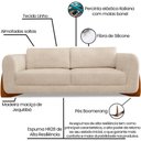 Ver mais imagens de Sofa Jolie 2 Lugares 180cm Pes Boomerang Linho Boucle 3301 Ezz 3301