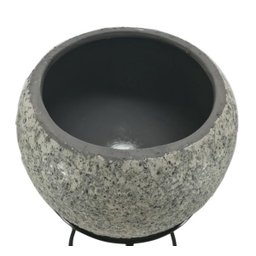 Cachepot de cerâmica com suporte de metal 30cm - 3