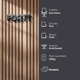 Cadeira de Escritório Secretária Base Cromada com Rodinha Fortt Lisboa Csf02 - 2