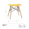 Banco Eames - Pés de madeira - Amarelo - 3
