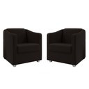 Ver imagem 1 de Kit 2 Poltronas Tilla Suede Marrom Dal Poz Estofados
