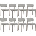 Ver imagem 1 de Kit 08 Cadeiras Estofadas para Sala de Jantar Melina Base Arena L02 Linho Cinza - Lyam Decor