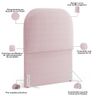 Cabeceira Cama Box 100cm Orgânica Lanna W01 Bouclê Rosê - Lyam Decor - 4
