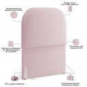 Ver imagem 3 de Cabeceira Cama Box 100cm Orgânica Lanna W01 Bouclê Rosê - Lyam Decor