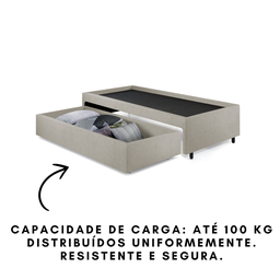 Base Box Cama Solteiro com Gaveta Sapateira 88x188cm Courino - 8