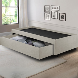 Base Box Cama Solteiro com Gaveta Sapateira 88x188cm Courino - 3