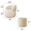 Ver imagem 2 de Kit Poltrona Orgânica Decorativa Eloah + Puff Ello Bouclé Italiano Sala Estar Quarto Oferta - Bege