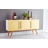 Armário Balcão Buffet Colorido Para Sala De Jantar 3 Portas Amarelas - 2