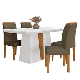 Mesa com 4 Cadeiras Nepal 1,36 Branco/cinam/capucci - Móveis Arapongas Branco/cinamomo/capuccino - 1