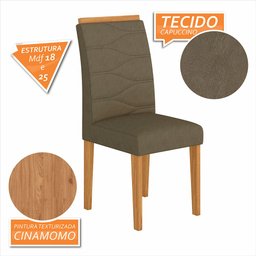 Mesa com 4 Cadeiras Nepal 1,36 Branco/cinam/capucci - Móveis Arapongas Branco/cinamomo/capuccino - 6