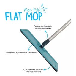 Rodo Flat Mop e Balde Lava e Seca Profissional com 2 Refil - 4