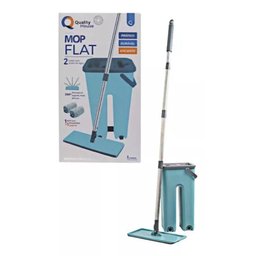 Rodo Flat Mop e Balde Lava e Seca Profissional com 2 Refil - 3