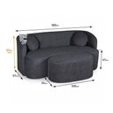 Ver imagem 6 de Sofá com Chaise Ilhéus 3 Lugares Fixo 180cm Grafite Bouclê King House