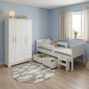 Ver imagem 4 de Kit Quarto Infantil Cama Luna Plus 2 Baús e Escada + Guarda-Roupa Paris 4 Portas 2 Gavetas - Branco