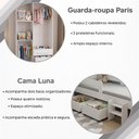 Ver imagem 5 de Kit Quarto Infantil Cama Luna Plus 2 Baús e Escada + Guarda-Roupa Paris 4 Portas 2 Gavetas - Branco