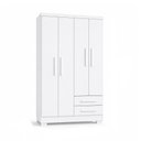 Ver imagem 2 de Kit Quarto Infantil Cama Luna Plus 2 Baús e Escada + Guarda-Roupa Paris 4 Portas 2 Gavetas - Branco