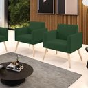 Ver imagem 4 de Kit 2 Poltronas Pés Palito Natural Marisa Veludo D03 - D\'rossi Cor Verde