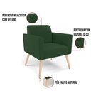 Ver imagem 3 de Kit 2 Poltronas Pés Palito Natural Marisa Veludo D03 - D\'rossi Cor Verde